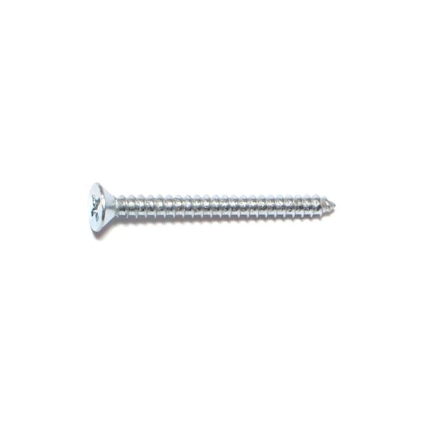 Midwest Fastener Sheet Metal Screw, #6 x 1-1/2 in, Zinc Plated Steel Flat Head Phillips Drive, 100 PK 03007 - main
